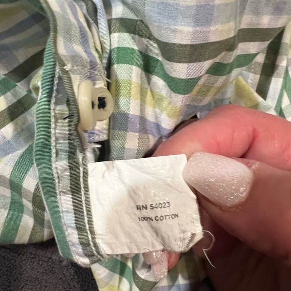 Gap mens large 16-16 1/2 cotton plaid button down shirt. - Picture 4 of 4